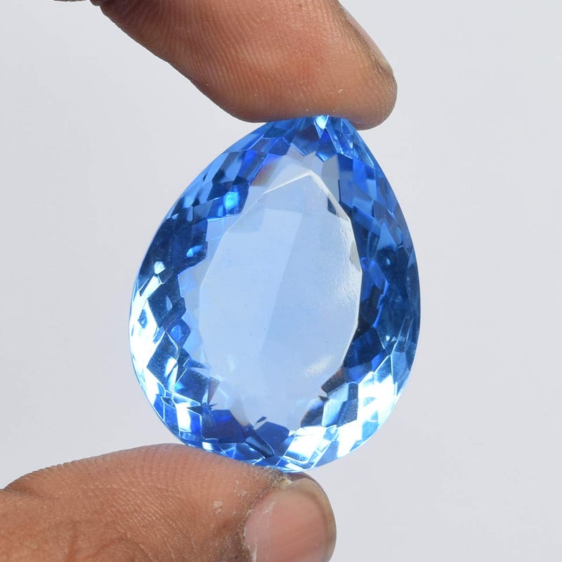 GEMHUB Gemstone Beads Blue Topaz 50.00 Carats. Perfect Pear Cut Loose Gemstone Jewelry Making For Women And Men - Image 2